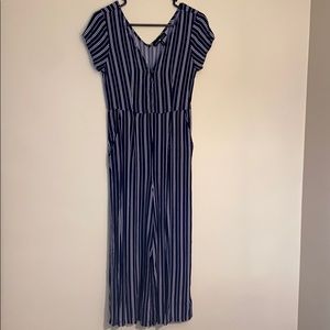 Derek heart striped romper with pockets
